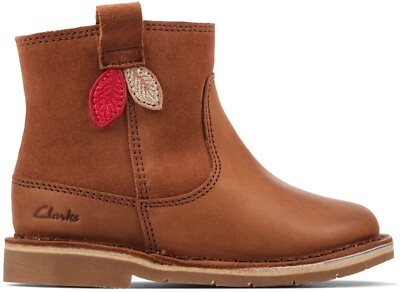NEU UND VERPACKT Clarks Kleinkind Mädchen COMET STYLE T hellbraune Lederstiefel