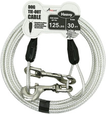30Ft Reflective Tie-Out Cable for Heavy Dogs up to 125 Pounds