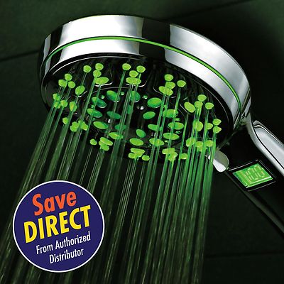 HotelSpa  LED/LCD Hand Shower with Temperature-Changing Color Sensor