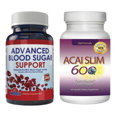 Blood Sugar Support Weight Loss Supplement  Acai Berry Slim Fat Burner Pills