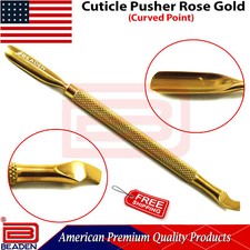 Professional Manicure Pedicure Cuticle Pusher Nail Gouge Curved Rose Gold Color