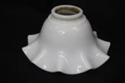 Vintage Decorative White Milk Glass Fluted Edge Lamp Light Shade 2" Mount