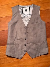Black N Bianco Boys Tuxedo Vest Gray; Size 10 EUC