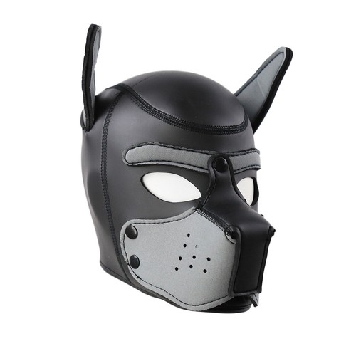 Cosplay Dog Mask Puppy Headgear Master Role Play Helmet Neck Collar - Picture 41 of 41