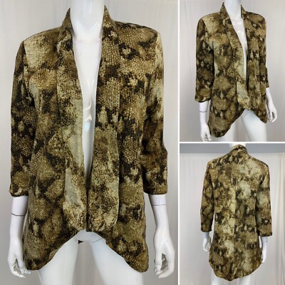 Alberto Makali Women's Large Snake Print Python Knit Brown Open