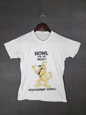 VTG Wolfschmidt Vodka T-shirt size small faded Howl For the Wolf