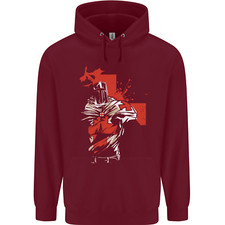 St Georges Day Knights Templar Crusader Mens 80% Cotton Hoodie