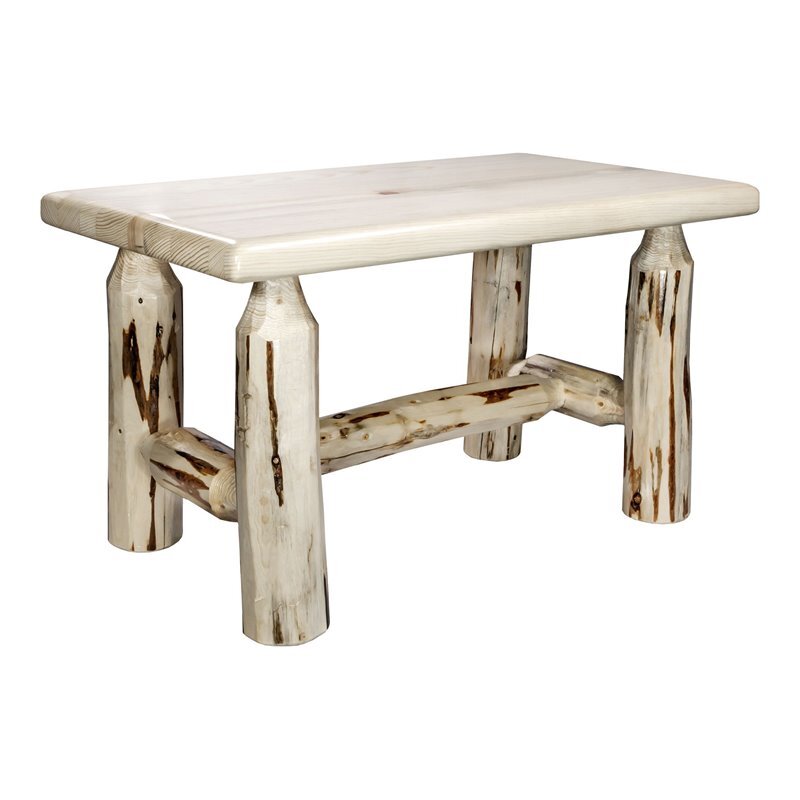 Montana Woodworks Hand-Crafted Transitional Wood Ottoman in