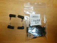 LOT/4 MINI PHONO MONO 3.5MM 1/8 PLUG TO RIGHT ANGLE FEMALE STEREO JACK,561AB NEW