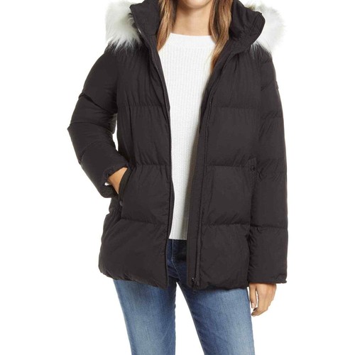Sam Edelman Faux Fur Trim Hooded Puffer 