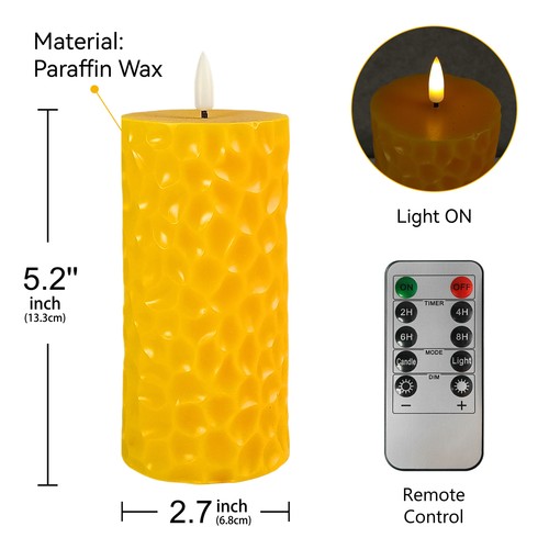 LED Flameless Pillar Candles Flickering Battery Operated Remote Dinner Candles - Picture 2 of 5