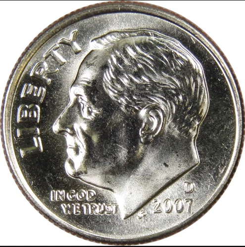 2007 D Roosevelt Dime BU Uncirculated Mint State 10c US Coin Collectible 31a