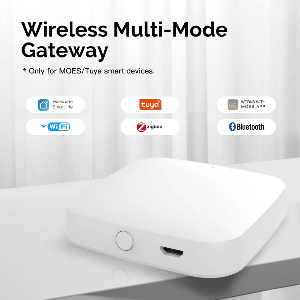 MOES Tuya Multi-Mode Smart Gateway Hub WiFi ZigBee Bluetooth Mesh Home Bridge - image 3 of 4