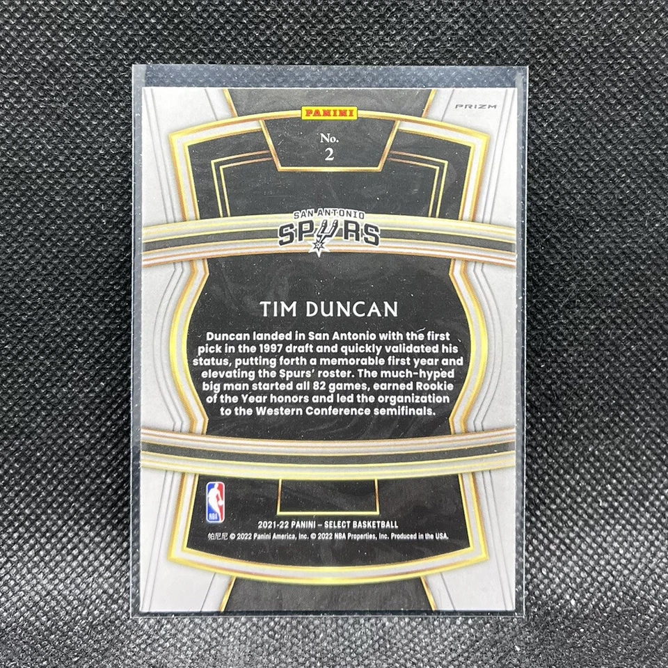 Tim Duncan #2 Select Company Red Prizm 2021-22 Select Basketball NBA Spurs - Image 2 of 2