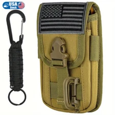 Tactical Molle Pouch for 4.7-6.7” Phones with Flag Patch Keyring