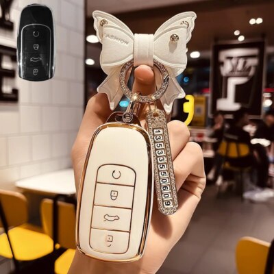 TPU Car Key Case Cover Holder Shell Fob For Chery Tiggo 8 PLUS 8 Pro7 Pro Arrizo