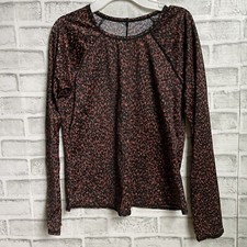 NEW WITH TAGS ALL IN MOTION LEOPARD PRINT RASH GUARD SWIM LARGE