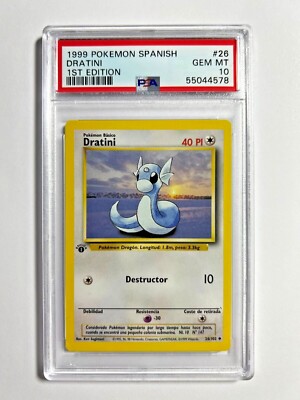 PSA 10 Gem Mint 1st Edition Dratini 1999 Pokemon Base Set SPANISH