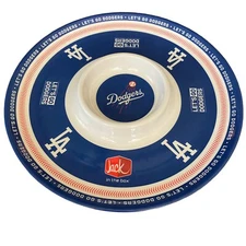 Los Angeles L.A. Dodgers Jack In The Box Chip And Dip Tray Platter 14"