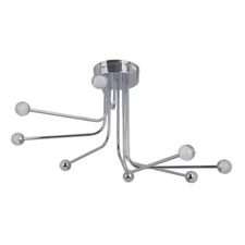 Craftmade Solis 8 Arm LED Flushmount, Chrome w/Frosted Inside/Clear Outside