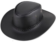 Faux Leather Western Cowboy Hats for Men and Women Fedora Gambler Hat Cowboy ...