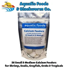 Calcium Feeders,  26 Small & Medium Discs for Shrimp, Snails, Crabs & Crayfish