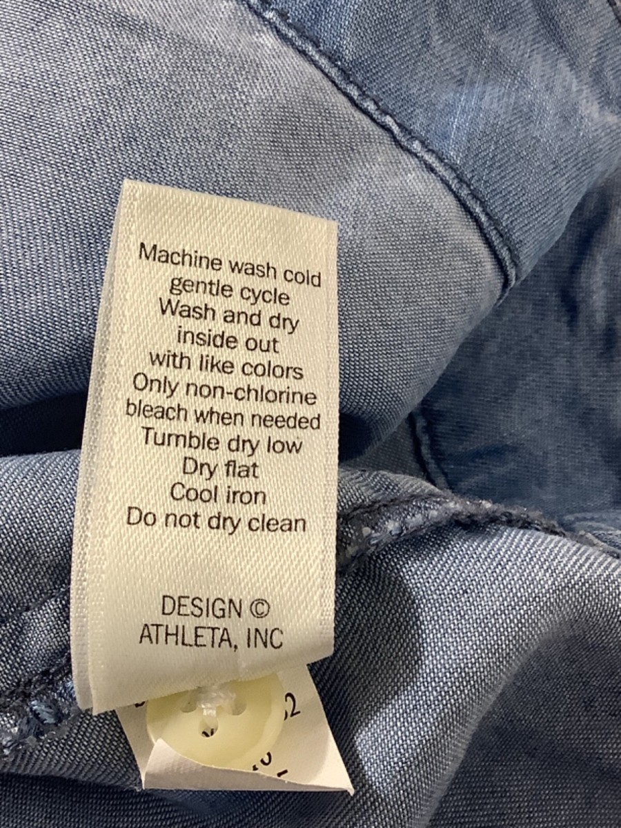 Athleta Denim Dress Women's size XXS Blue Long sleeve button up Pockets |  eBay