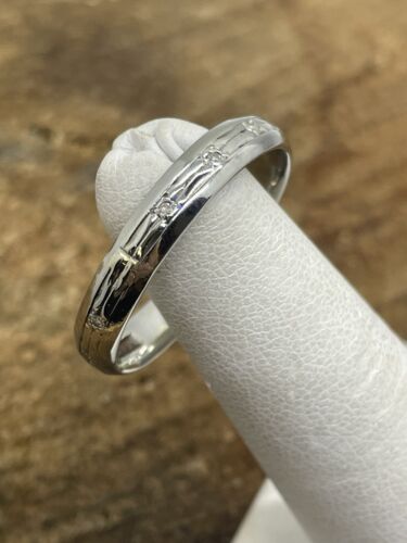 Antique Ostby & Barton 18K White Gold Diamond Band-Size 12.75-6G - Picture 2 of 9