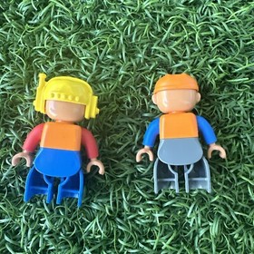 Lot of 2***Lego Duplo 10812 Truck & Tracked Excavator Construction Figures