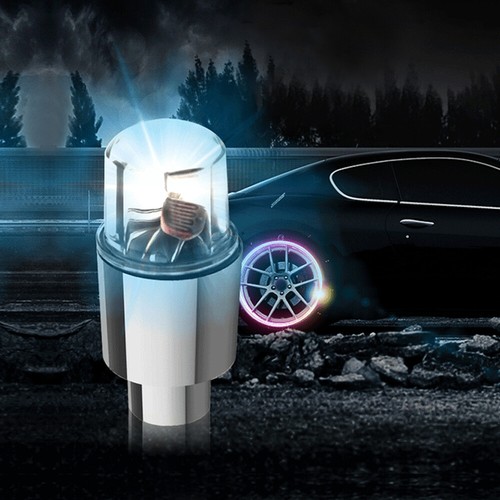 4 x Wheel Tire Tyre Air Valve Stem LED Light Caps Cover 4 Color Car Accessories - Picture 6 of 18