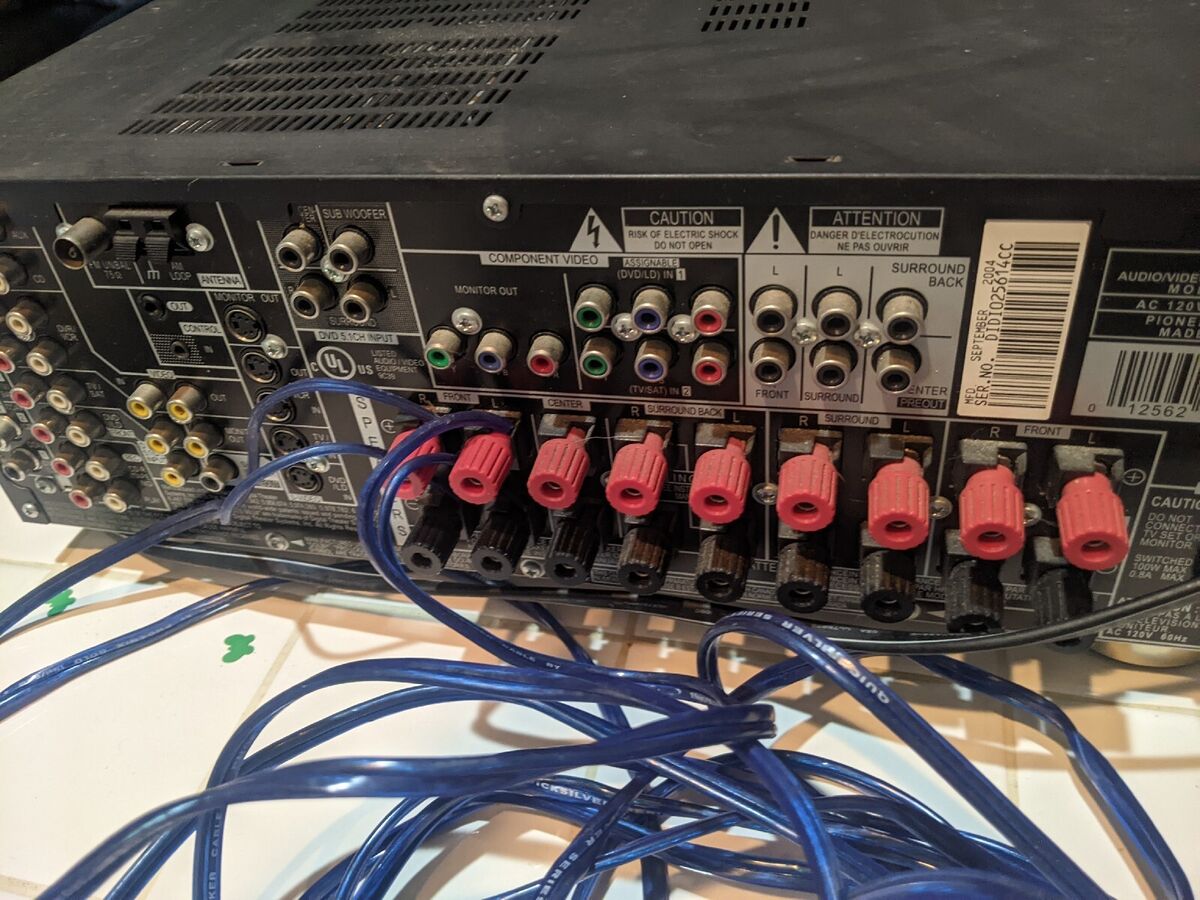 Pioneer VSX D814K 6.1 Channel 600 Watt Receiver Wires Pioneer VSX D814K 6.1 Channel 600 Watt Receiver Wires