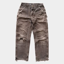 Carhartt Double Knee Carpenter Pants Brown 32x31 Thrashed