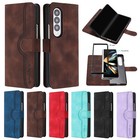 For Samsung Galaxy Z Fold4/Fold3 Leather Flip Kickstand Card Slots Phone Case
