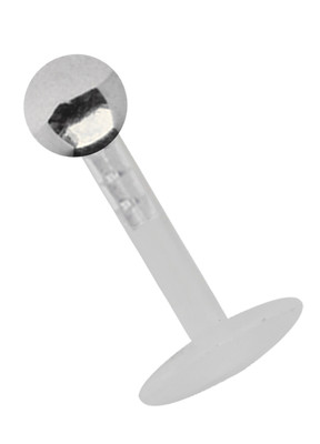 Lippenpiercing Schmuck Teflon Labret Stecksystem 1,6mm mit Kugel Aufsatz in 3mm