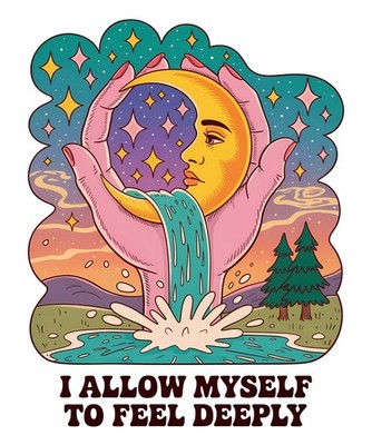 Healing And Emotional Awareness Sticker (3 Inch) I Allow Myself To Feel Deeply !