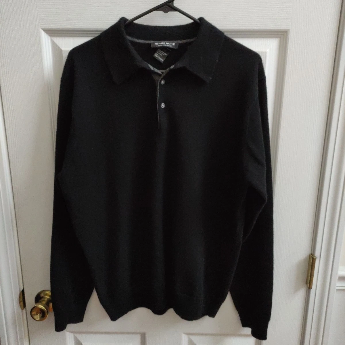 Richard Waithe Pure Cashmere Sweater Mens L Black