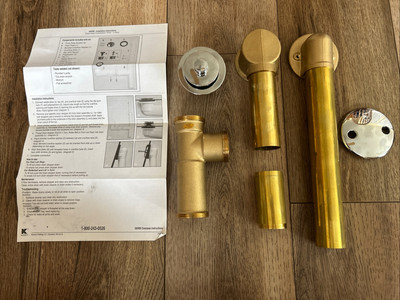 Keeney 595RB Bath Drain Waste Overflow Chrome 20 Ga. Brass 1-1/2  Parts Only (R)