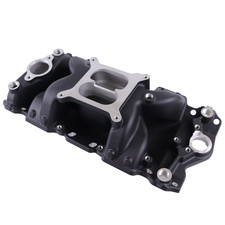 Dual Plane Air-gap Intake Manifold For Small Block Chevy 305 350 400 Black 55-86 Dual Plane Air-gap Intake Manifold For Small Block Chevy 305 350 400 Black 55-86