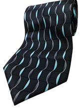 CROFT  BARROW Handmade 100 Silk Tie Men's Black Blue Gray Necktie NEW