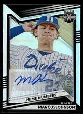 2022 Elite Extra Prime Numbers Marcus Johnson Auto 158/200 Miami Marlins #112