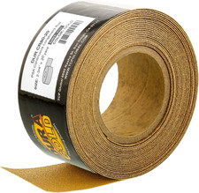 Premium Gold 80 Grit PSA Longboard Sandpaper, 20 Yard Roll, 2-3/4" Wide, Self Ad