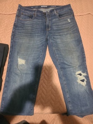 Sonoma Slim Straight Leg Jeans Men's 34x34 Blue Denim Distressed Jeans