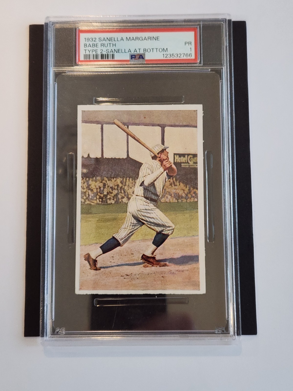 1932 Sanella Margarine Type 2 Babe Ruth Yankees HOF Sanella At Bottom PSA 1 PR view 1