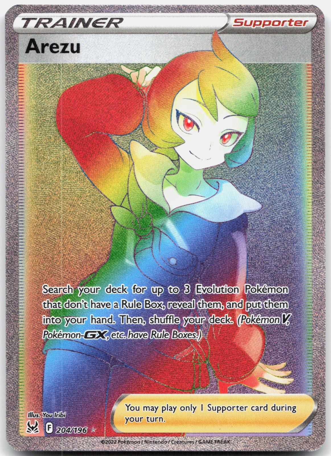 Arezu 204/196 Rainbow Rare Lost Origin Pokemon Holo Near Mint