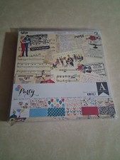 Authentique "Party" themed scrapbook paper, a collection of retro-style. New