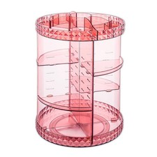 360 Rotating Makeup Organizer Perfume Organizer Pink Cosmetic Storage Display...
