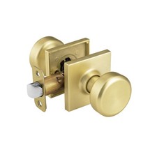 Gold Interior Door Knobs for Hall Closet, Pismo Doorknob with Square Rosett...