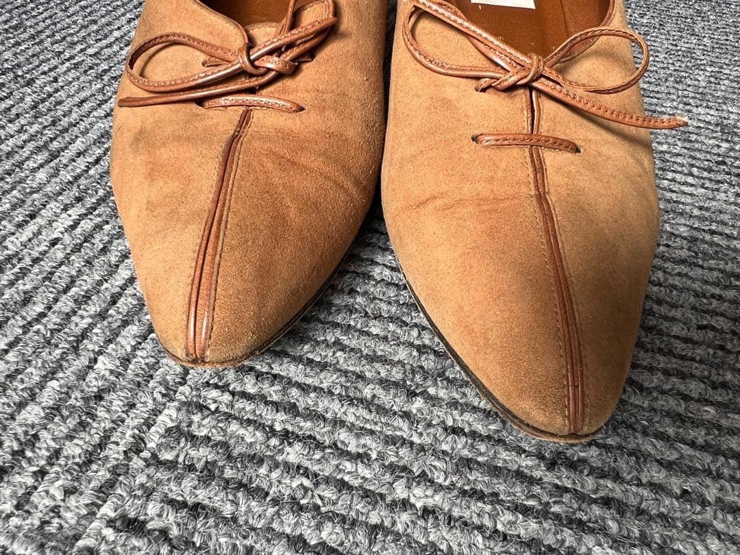 FENDI Pumps Heel EU36.5/US6.5 Brown Suede Ribbon Pointed Toe 02351i thumbnail 10