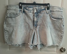 AVA  VIV Distressed Light Blue Denim Shorts Women's Plus Size 24W