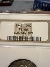 Old NGC Slab ANA Sticker 1945 50c Silver Walking Liberty Half Dollar NGC Ms66 — photo 2